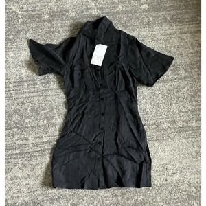 Women’s Zara Button Up Dress Size XS Black Collar Q7